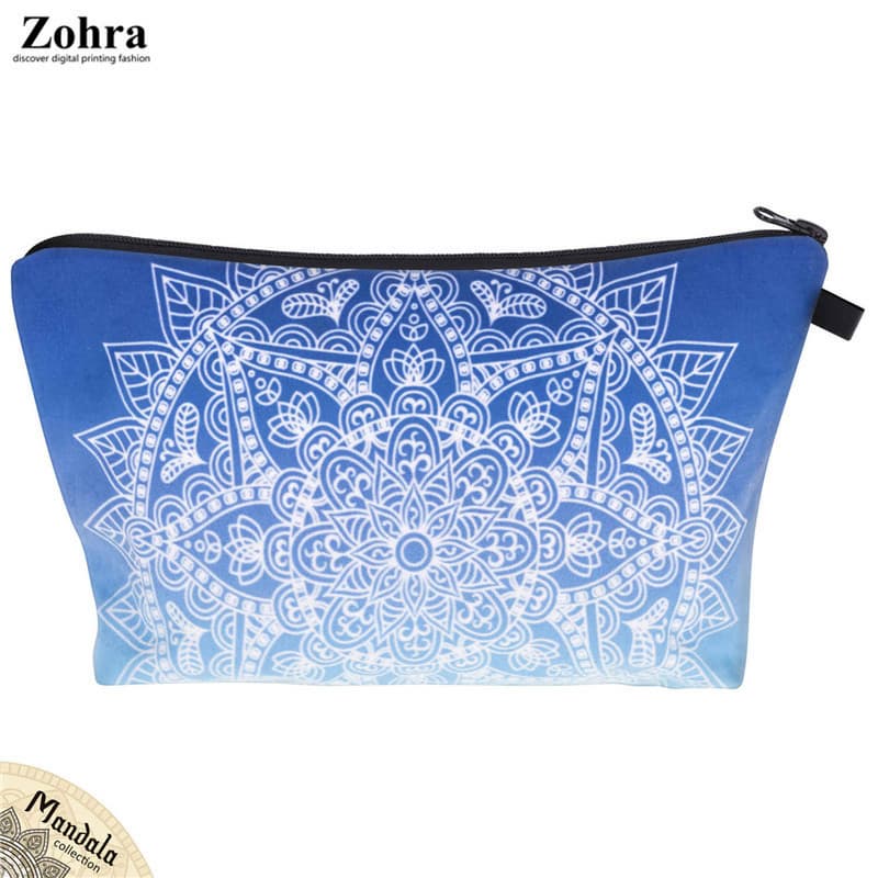 Zohra Digital Geometry Mandala Make Up Bag